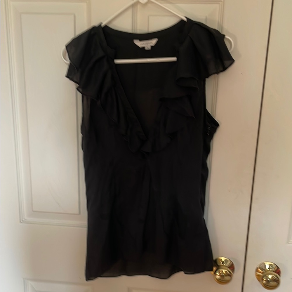Campaigne  Black Ruffle Blouse size 4